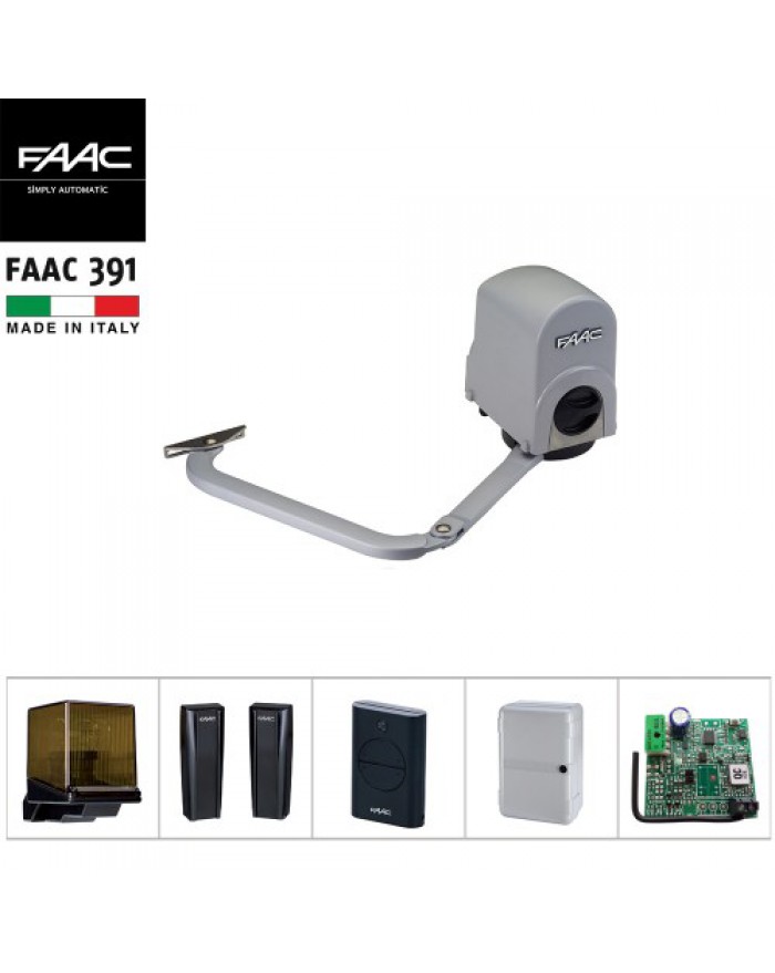 FAAC 391 24 VDC MAFSAL KOLLU ELEKTROMEKANİK MOTORLU DAİRESEL KAPI MOTORU-Çift Motor Aksesuarlı Kit 